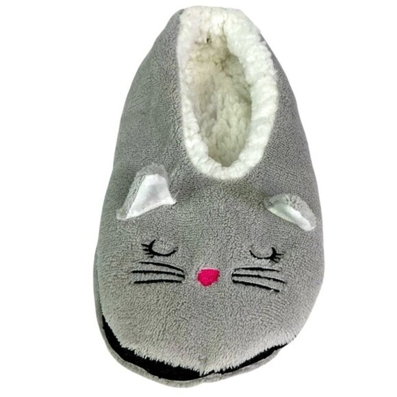Snuggle Feet Cat Slippers Gray Fleece Lined Women’s Size Large - Picture 16 of 16